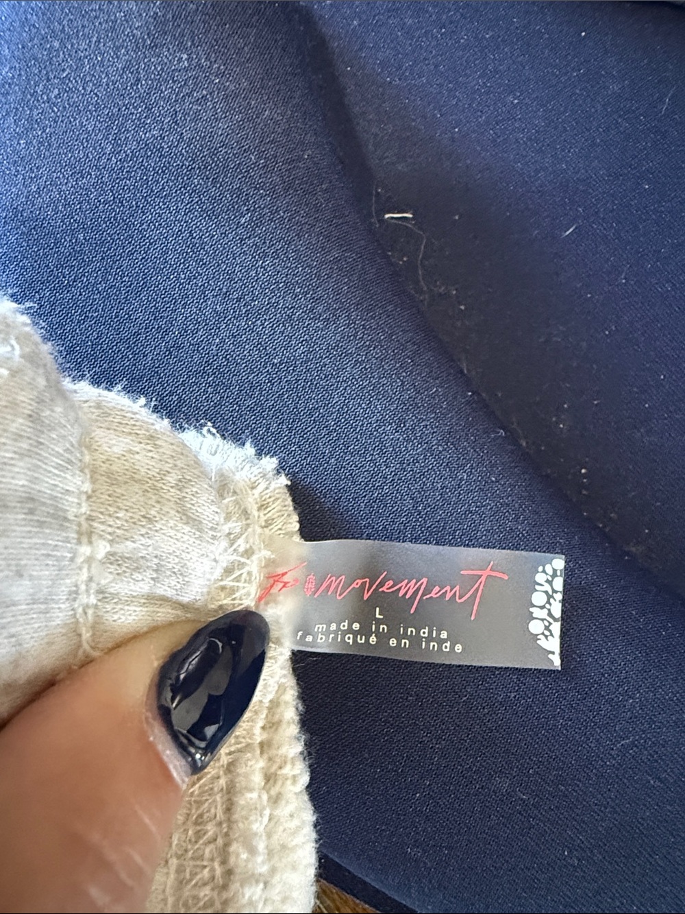 Free people FP Movement floral striped sweatpants Like New Sz L blue red white - Picture 8 of 9